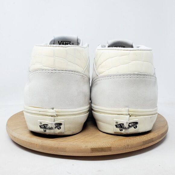 Vans Half Cab Shoes Men 11.5 White Croc Print Retro Classic‎ Mid Skate Sneaker - Picture 8 of 13
